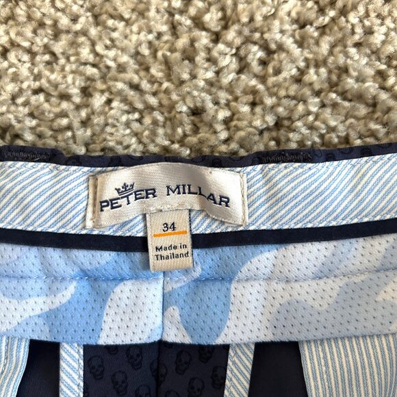 Peter Millar Men's Size 34 Skull Print Navy Blue Golf Shorts - Picture 5 of 9